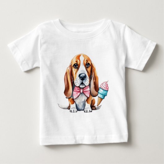 Niedliche Welpen und Früchte Baby T-shirt (Vorderseite)