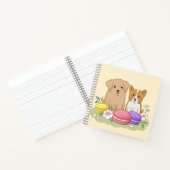 Niedliche Welpen und Macarons Illustration Art Notizblock (Innenseite)