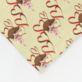 Niedliche Welpen und Rotes Herz Personalisiert Fleecedecke (Ecke)