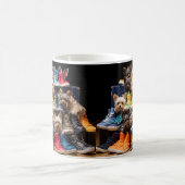 Niedliche Welpen und Schuhe Kaffeetasse (Mittel)