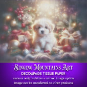 Niedliche Welpen- und Weihnachtsbaumausgabe Seidenpapier