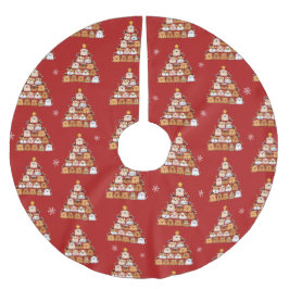 niedliche Welpen Weihnachtsbaumliebhaber Polyester Weihnachtsbaumdecke