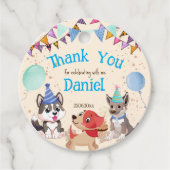 Niedliche Welpen Welpen Party danke Geschenkanhänger (Vorderseite)