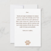 Niedliche Welpen Welpen-Party Dankeskarte (Rückseite)