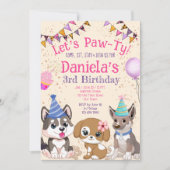 Niedliche Welpen Welpen-Party Einladung (Vorderseite)