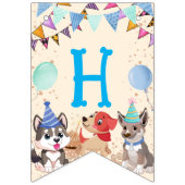 Niedliche Welpen Welpen Party personalisierter Nam Wimpelkette (Zweite Fahne)