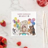 Niedliche Welpen wünschen ein frohes Geburtstag Serviette (Beispiel)
