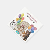 Niedliche Welpen wünschen ein frohes Geburtstag Serviette (Ecke)