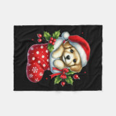 Niedliche Welpen zu Weihnachten Strümpfe für Tiere Fleecedecke (Vorderseite (Horizontal))