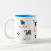 Niedliche Welpenbilder und Gedichte Zweifarbige Tasse (Links)