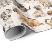 Niedliche Welpenhunde Geschenkpapier (Rolleneckpunkt)