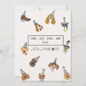 Niedliche Welpenhunde Pawty Geburtstagsparty Einladung (Rückseite)