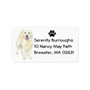 Niedliche Welpenkartoon Hund Mama Golden Retriever Adressaufkleber