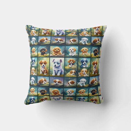 Niedliche Welpenkollektion, Babyhunde, personalisi Kissen (Rückseite)