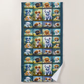 Niedliche Welpenkollektion, Babyhunde Strandtuch (Vorderseite)