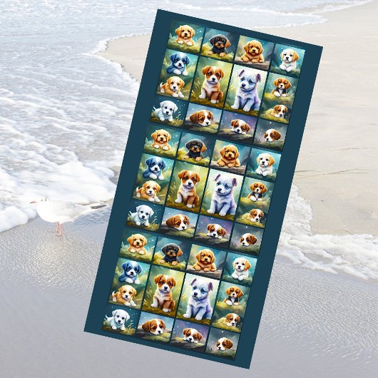 Niedliche Welpenkollektion, Babyhunde Strandtuch