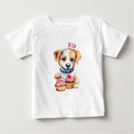 Niedliche Welpenkuchen Baby T-shirt
