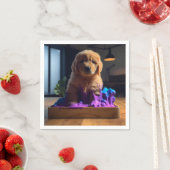 Niedliche Welpenkunst Serviette (Beispiel)