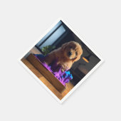 Niedliche Welpenkunst Serviette (Ecke)