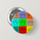 Niedliche Welpenpfähle auf Plätzen Button (Vorne & Hinten)