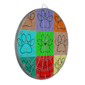 Niedliche Welpenpfähle auf Plätzen Dartscheibe (Vorderseite Links)