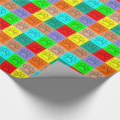 Niedliche Welpenpfähle auf Plätzen Geschenkpapier (Ecke)