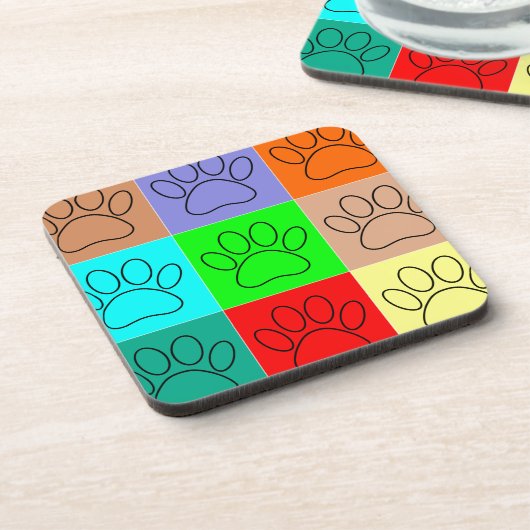 Niedliche Welpenpfähle auf Plätzen Getränkeuntersetzer (Linke Seite)