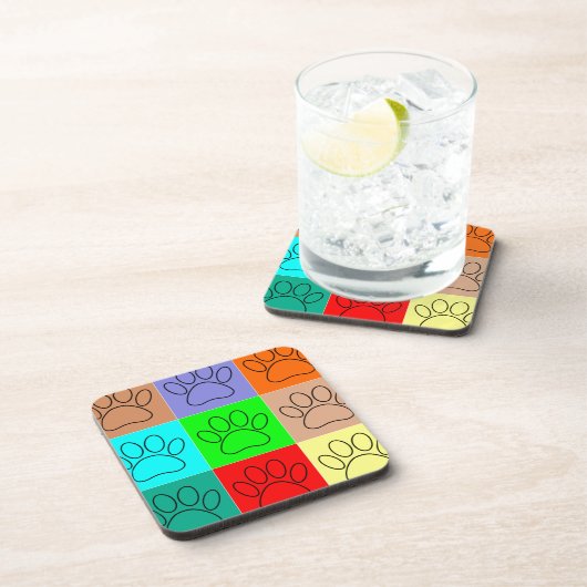 Niedliche Welpenpfähle auf Plätzen Getränkeuntersetzer (Rechte Seite)