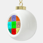Niedliche Welpenpfähle auf Plätzen Keramik Kugel-Ornament (Rechts)