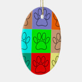 Niedliche Welpenpfähle auf Plätzen Keramikornament (Rechts)