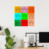 Niedliche Welpenpfähle auf Plätzen Poster (Heimbüro)