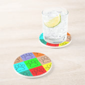 Niedliche Welpenpfähle auf Plätzen Sandstein Untersetzer (Seite)