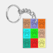 Niedliche Welpenpfähle auf Plätzen Schlüsselanhänger (Vorderseite links)