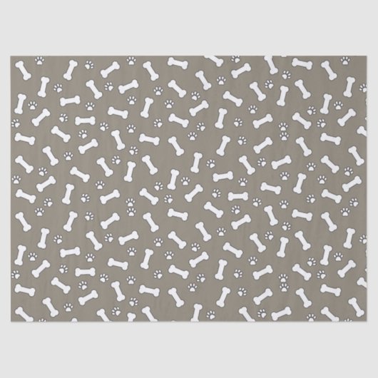 Niedliche Welpenpfeffer und Knochen Neuer Hund Geb Seidenpapier (Vorderseite)