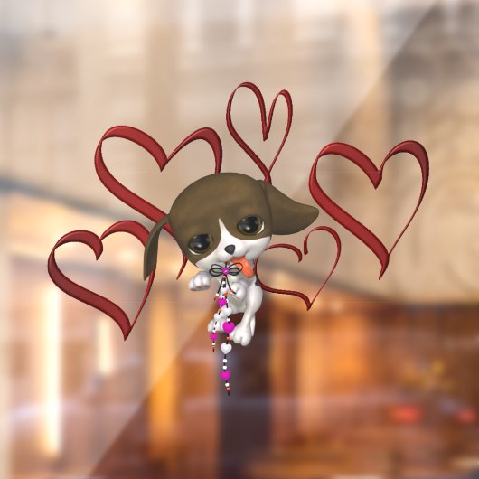 Niedliche Welpenrauschen  Fensteraufkleber (Blatt 2)