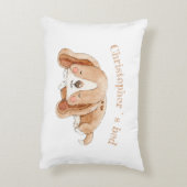 Niedliche, welpenseitige DBL-eigene Textkinder Dekokissen (Rückseite(Vertikal))