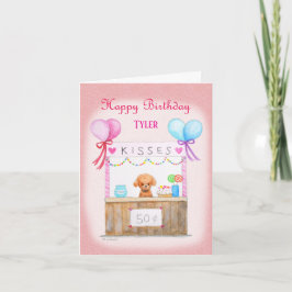 Niedliche Welppy Kisses Stall Dog Lover Custom Geb Karte