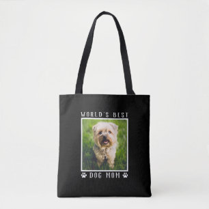 Niedliche Welt der beste Hund Mama Paw Prints Foto Tasche