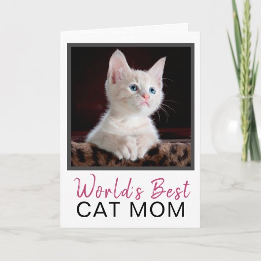 Niedliche Welt der besten Cat Mama Cat Foto Geburt Karte (Vorderseite)
