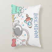 Niedliche Weltraumcharaktere Personalisierte Kinde Dekokissen (Vorderseite(Vertikal))