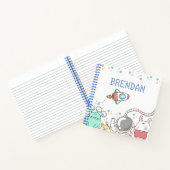 Niedliche Weltraumcharaktere Personalisierte Kinde Notizblock (Innenseite)