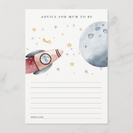 Niedliche Weltraumgründung für Mum Baby Shower Begleitkarte (Vorderseite)