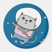 Niedliche Weltraumkatze Magnet (Vorne)