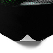 Niedliche Weltraumkatze mit Helm-Galaxy-Nebel Poster (Ecke)