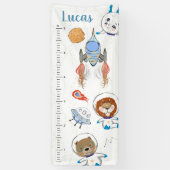 Niedliche Weltraumtiere | Vinyl Growth Chart Banne Banner (Vertikal)