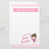 Niedliche wenig Gymnast-Mädchen-und Band-Gymnastik Briefpapier (Vorne/Hinten)