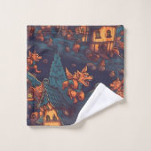 Niedliche Werwölfe rund um ein Dorf Badhandtuch Set (Waschlappen)