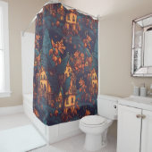 Niedliche Werwölfe rund um ein Dorf Duschvorhang (Beispiel)