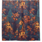 Niedliche Werwölfe rund um ein Dorf Duschvorhang (Vorderseite)