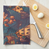 Niedliche Werwölfe rund um ein Dorf Geschirrtuch (Viertel Falte)